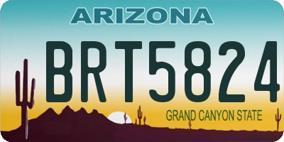 AZ license plate BRT5824