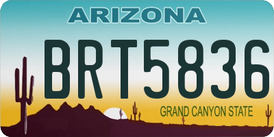 AZ license plate BRT5836