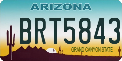 AZ license plate BRT5843