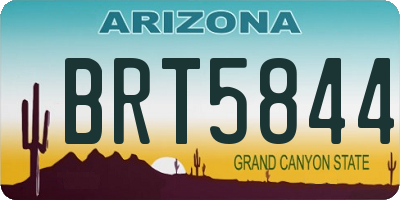 AZ license plate BRT5844