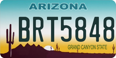 AZ license plate BRT5848
