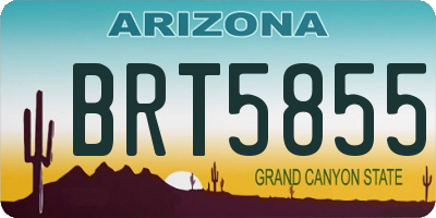 AZ license plate BRT5855