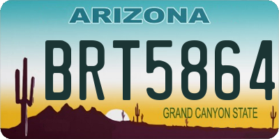 AZ license plate BRT5864