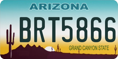 AZ license plate BRT5866