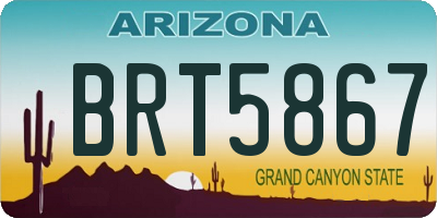 AZ license plate BRT5867
