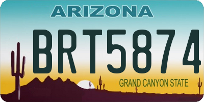 AZ license plate BRT5874
