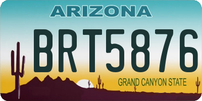 AZ license plate BRT5876