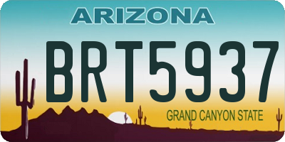 AZ license plate BRT5937