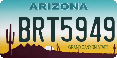 AZ license plate BRT5949