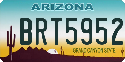 AZ license plate BRT5952