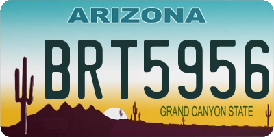 AZ license plate BRT5956