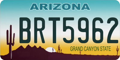 AZ license plate BRT5962