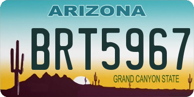 AZ license plate BRT5967