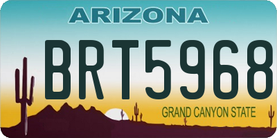 AZ license plate BRT5968