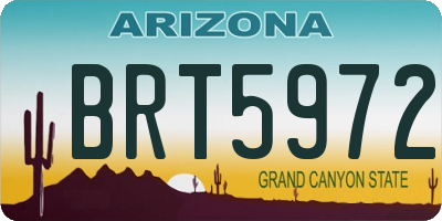 AZ license plate BRT5972