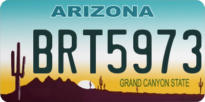 AZ license plate BRT5973