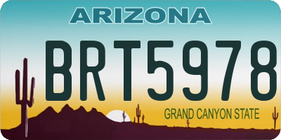 AZ license plate BRT5978