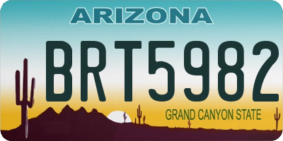 AZ license plate BRT5982