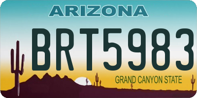 AZ license plate BRT5983