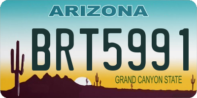 AZ license plate BRT5991
