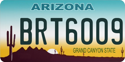 AZ license plate BRT6009