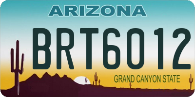 AZ license plate BRT6012
