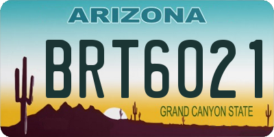 AZ license plate BRT6021