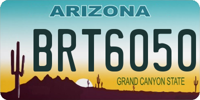 AZ license plate BRT6050