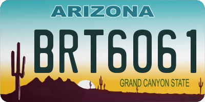 AZ license plate BRT6061