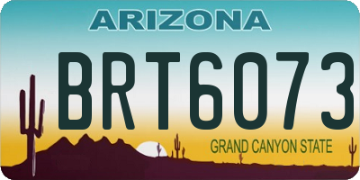AZ license plate BRT6073