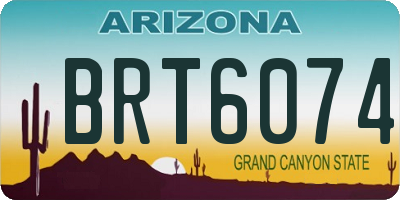 AZ license plate BRT6074