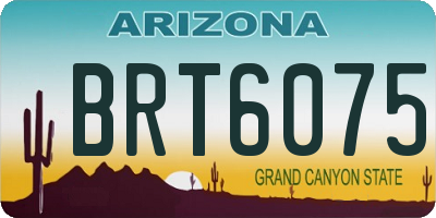 AZ license plate BRT6075