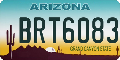 AZ license plate BRT6083