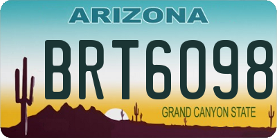 AZ license plate BRT6098