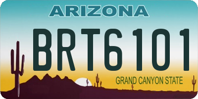 AZ license plate BRT6101