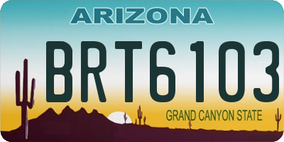 AZ license plate BRT6103