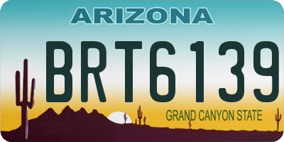 AZ license plate BRT6139
