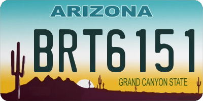 AZ license plate BRT6151