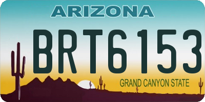 AZ license plate BRT6153