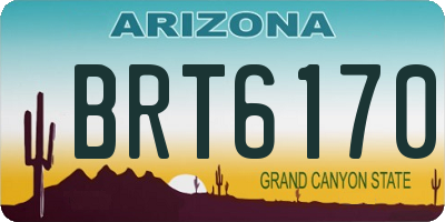 AZ license plate BRT6170