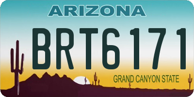 AZ license plate BRT6171