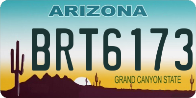 AZ license plate BRT6173