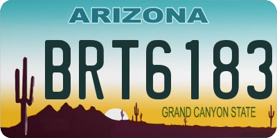 AZ license plate BRT6183