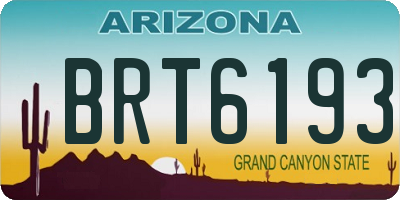 AZ license plate BRT6193