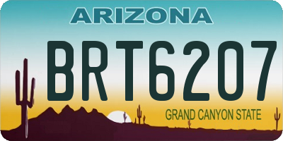 AZ license plate BRT6207