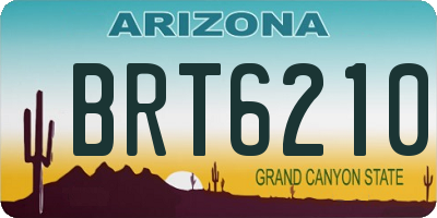 AZ license plate BRT6210