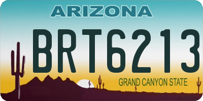 AZ license plate BRT6213