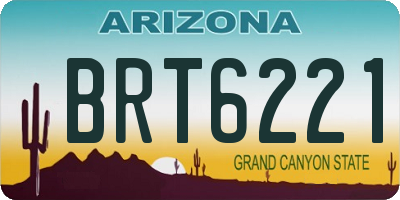 AZ license plate BRT6221