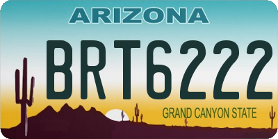 AZ license plate BRT6222