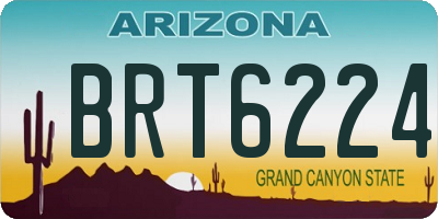 AZ license plate BRT6224